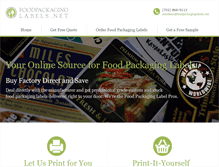 Tablet Screenshot of foodpackaginglabels.net